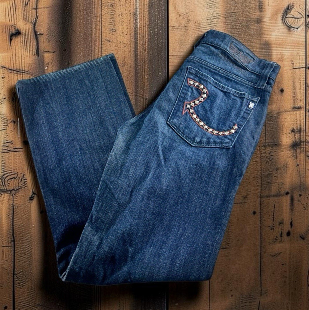 Rock & Republic Henlee Dark Wash Bootcut Denim Jeans Men's Size 31 X 32 Studded